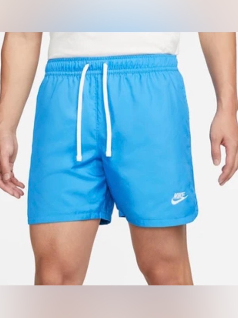 Nike Men’s Blue Athletic Shorts with White Drawstring size s